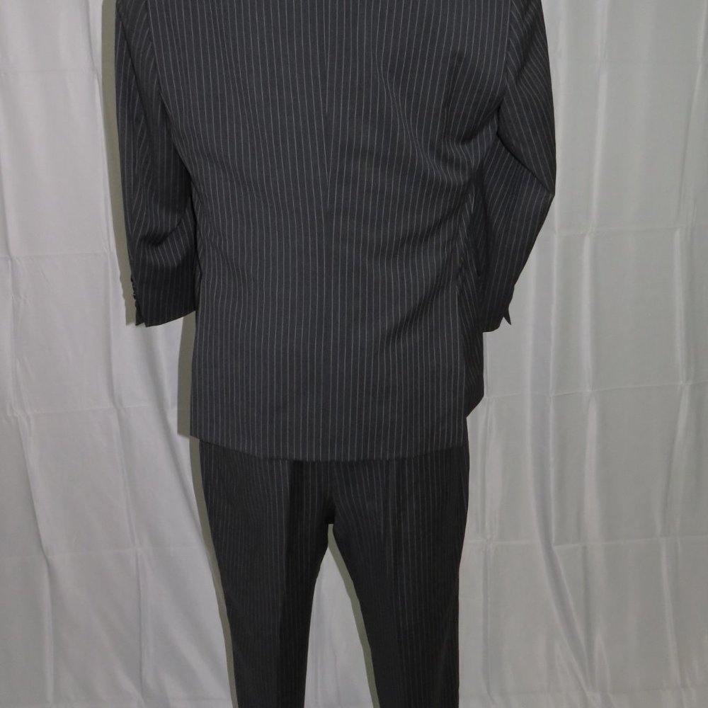 Hickey Freeman Milburn Recent Charcoal Stripes Tw… - image 3